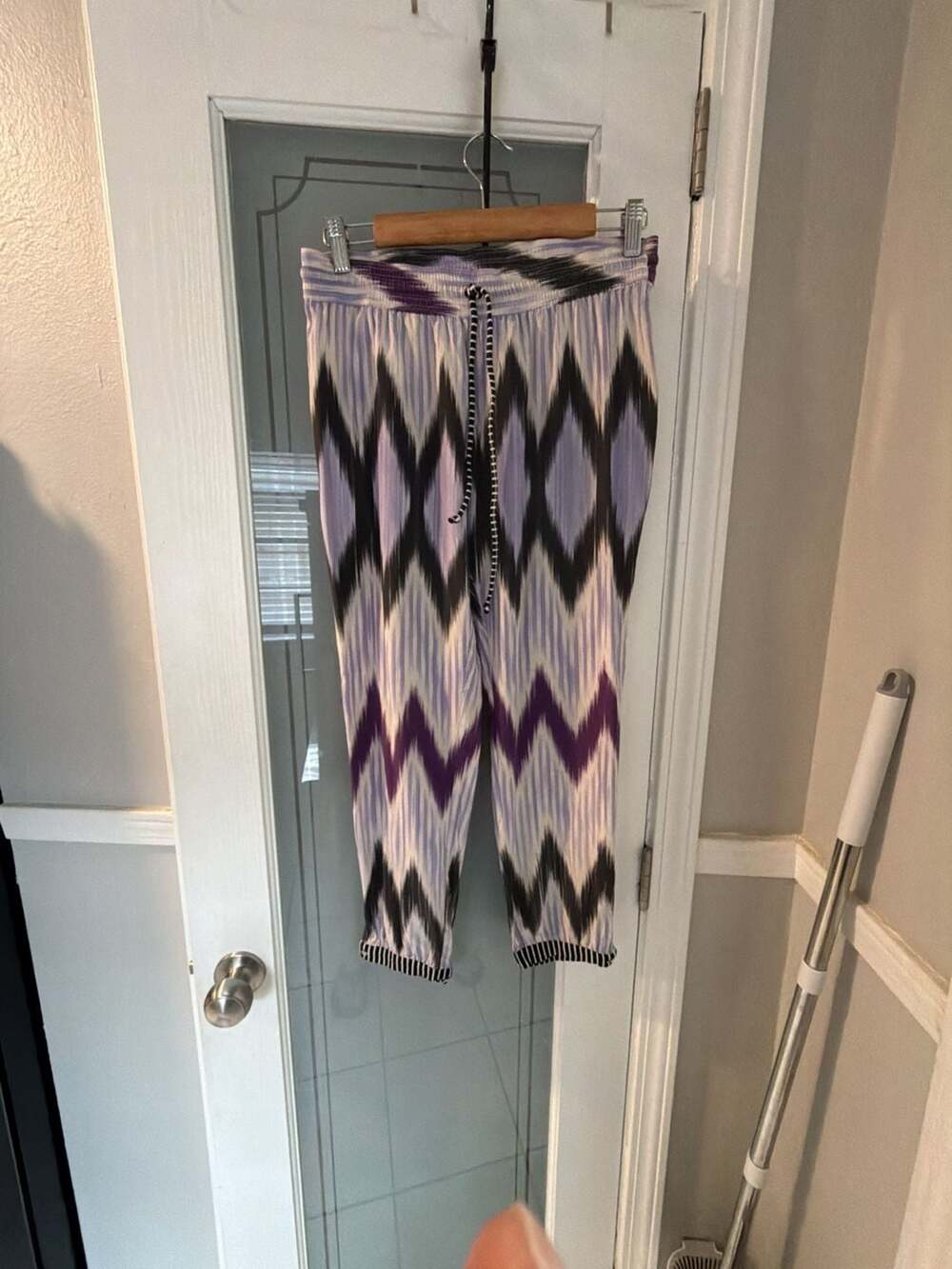 Calypso St. Barth Silk Blend Ikat Print Drawstring Jogger Pants